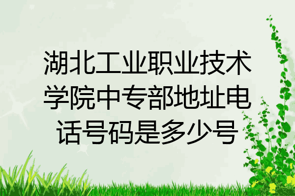 湖北工业职业技术学院中专部地址电话号码是多少号