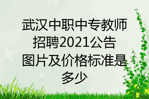 武汉中职中专教师招聘2021公告图片及价格标准是多少