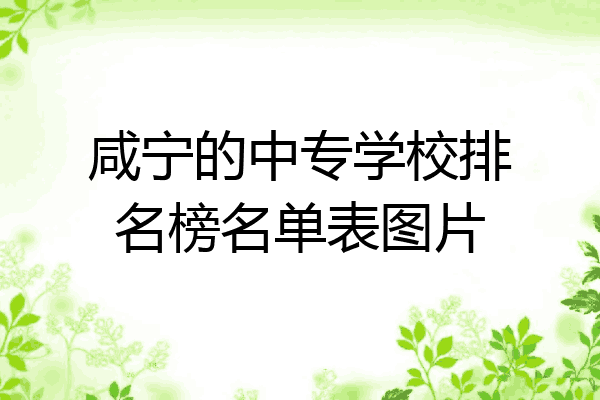 咸宁的中专学校排名榜名单表图片