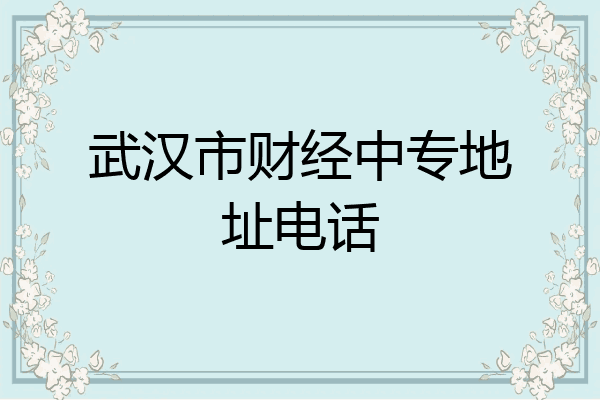 武汉市财经中专地址电话
