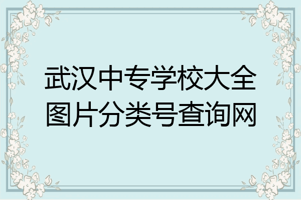 武汉中专学校大全图片分类号查询网