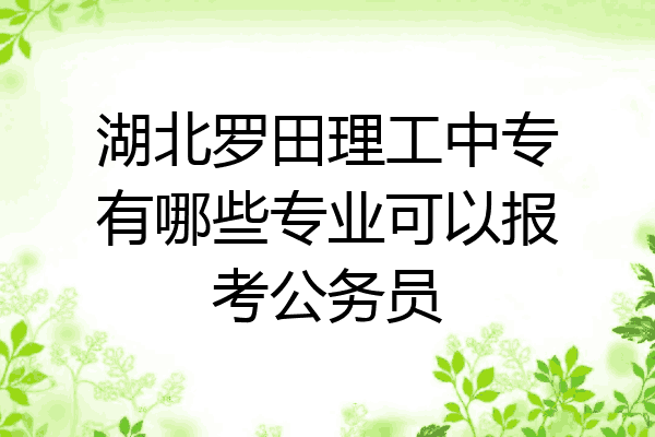 湖北罗田理工中专有哪些专业可以报考公务员