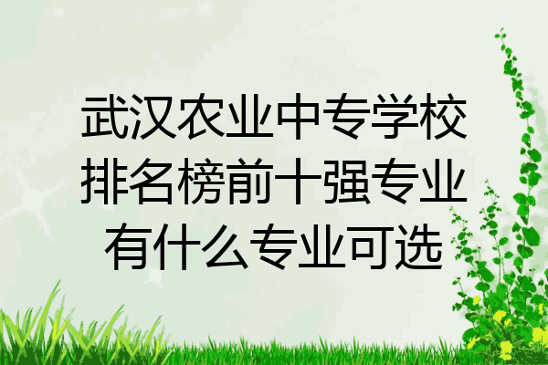 武汉农业中专学校排名榜前十强专业有什么专业可选