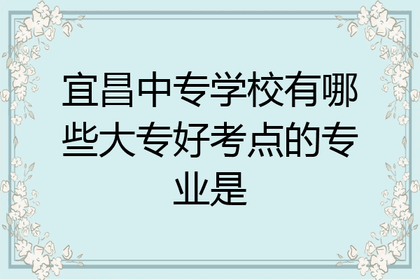 宜昌中专学校有哪些大专好考点的专业是