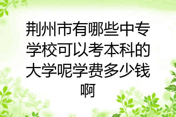 荆州市有哪些中专学校可以考本科的大学呢学费多少钱啊