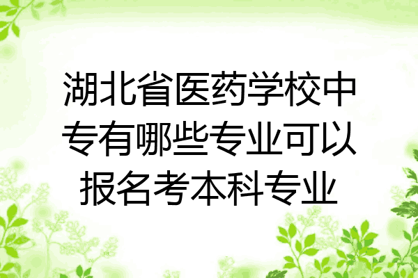 湖北省医药学校中专有哪些专业可以报名考本科专业