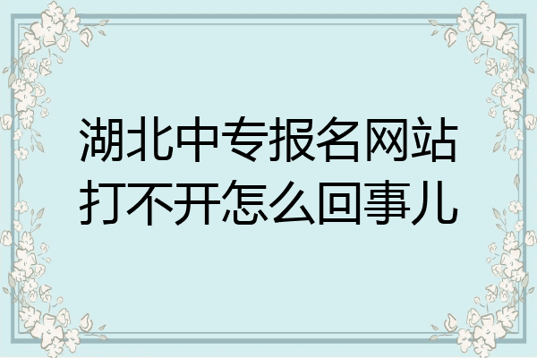 湖北中专报名网站打不开怎么回事儿