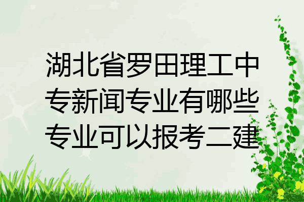 湖北省罗田理工中专新闻专业有哪些专业可以报考二建