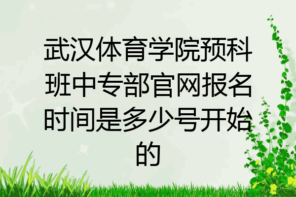 武汉体育学院预科班中专部官网报名时间是多少号开始的