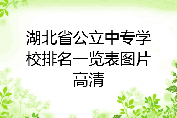 湖北省公立中专学校排名一览表图片高清