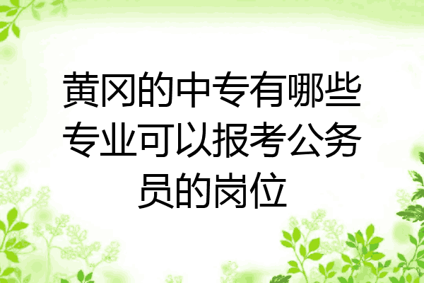 黄冈的中专有哪些专业可以报考公务员的岗位