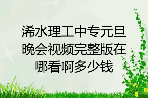 浠水理工中专元旦晚会视频完整版在哪看啊多少钱