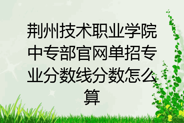 荆州技术职业学院中专部官网单招专业分数线分数怎么算