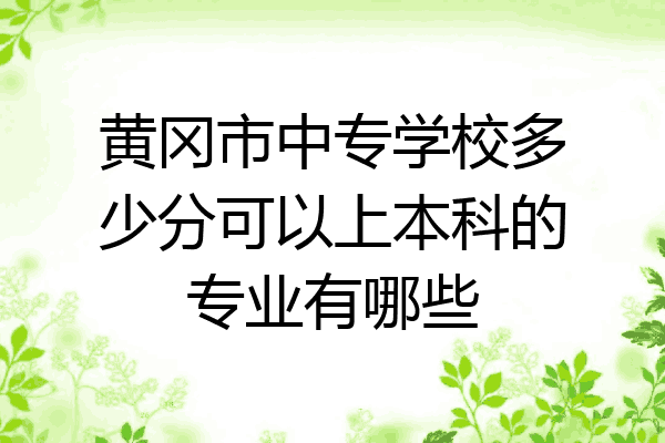 黄冈市中专学校多少分可以上本科的专业有哪些