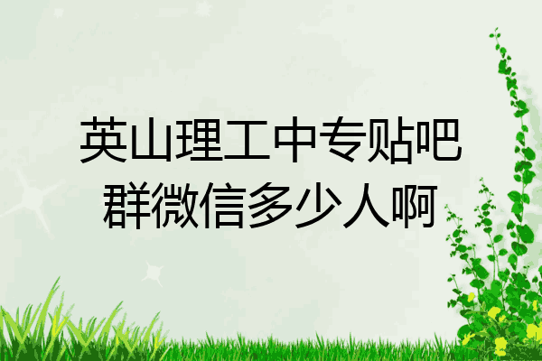 英山理工中专贴吧群微信多少人啊