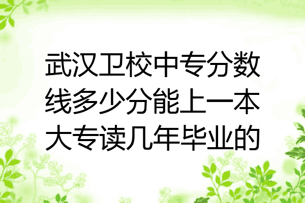 武汉卫校中专分数线多少分能上一本大专读几年毕业的