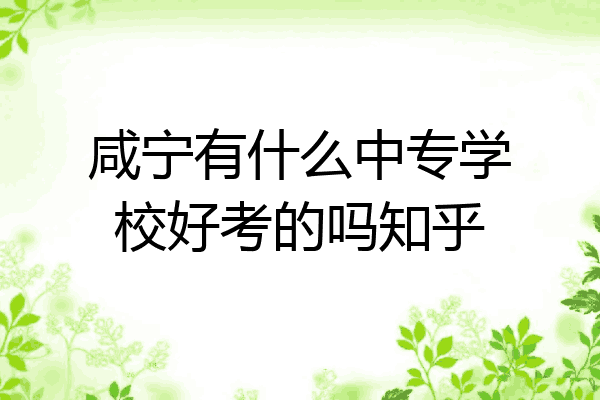 咸宁有什么中专学校好考的吗知乎