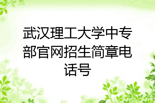 武汉理工大学中专部官网招生简章电话号