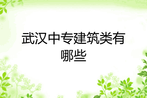 武汉中专建筑类有哪些