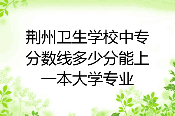荆州卫生学校中专分数线多少分能上一本大学专业