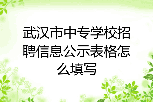 武汉市中专学校招聘信息公示表格怎么填写