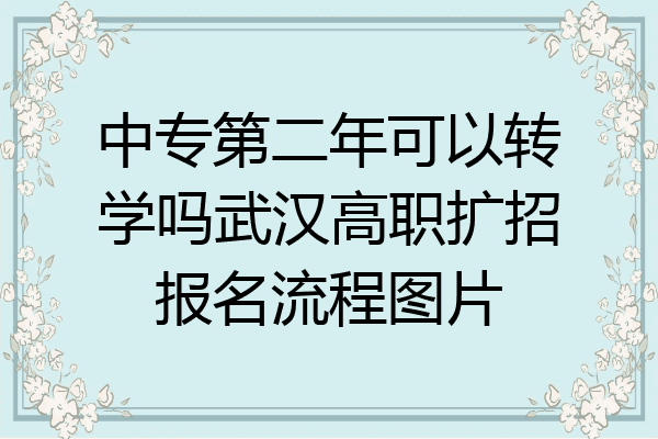 中专第二年可以转学吗武汉高职扩招报名流程图片