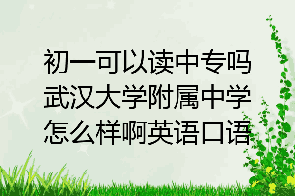 初一可以读中专吗武汉大学附属中学怎么样啊英语口语