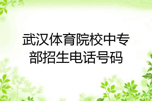 武汉体育院校中专部招生电话号码