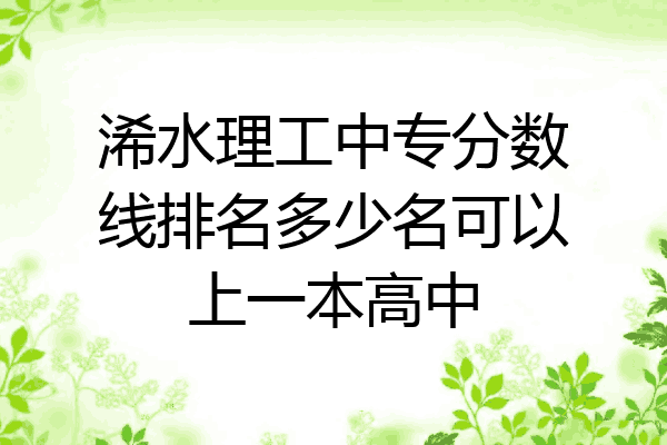 浠水理工中专分数线排名多少名可以上一本高中