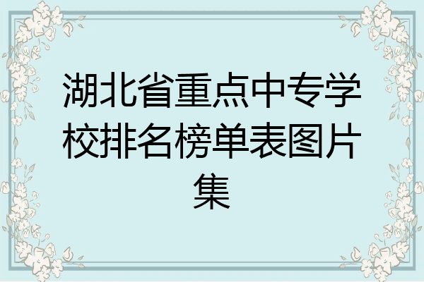 湖北省重点中专学校排名榜单表图片集