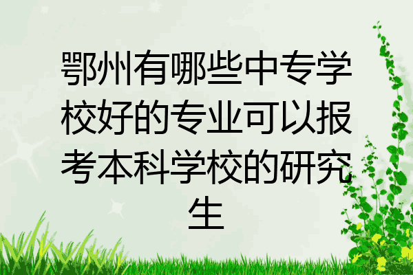 鄂州有哪些中专学校好的专业可以报考本科学校的研究生