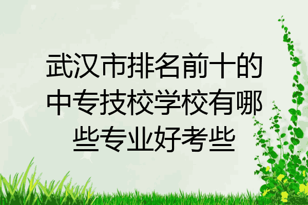 武汉市排名前十的中专技校学校有哪些专业好考些