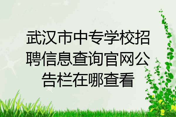 武汉市中专学校招聘信息查询官网公告栏在哪查看