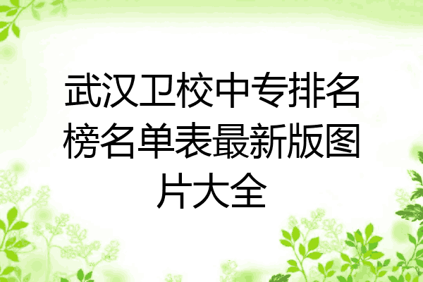 武汉卫校中专排名榜名单表最新版图片大全