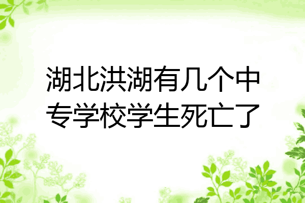 湖北洪湖有几个中专学校学生死亡了