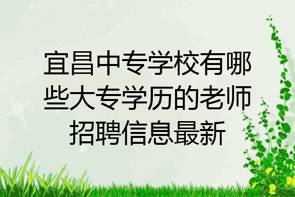 宜昌中专学校有哪些大专学历的老师招聘信息最新