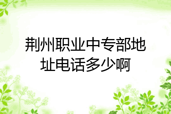 荆州职业中专部地址电话多少啊