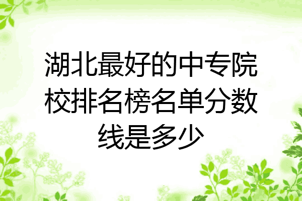 湖北最好的中专院校排名榜名单分数线是多少