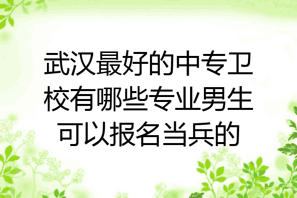 武汉最好的中专卫校有哪些专业男生可以报名当兵的