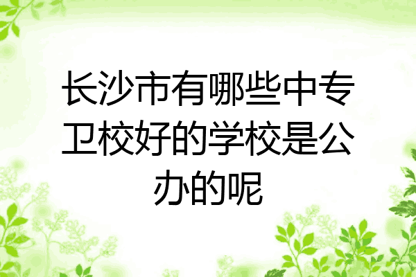 长沙市有哪些中专卫校好的学校是公办的呢