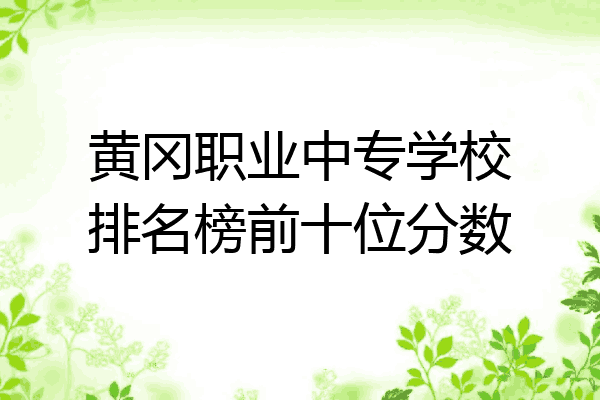 黄冈职业中专学校排名榜前十位分数