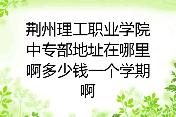 荆州理工职业学院中专部地址在哪里啊多少钱一个学期啊