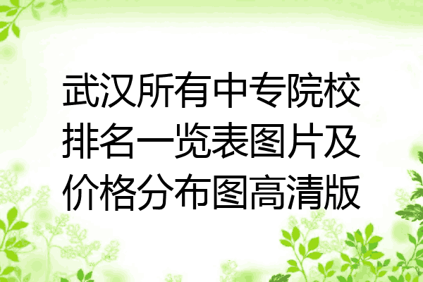 武汉所有中专院校排名一览表图片及价格分布图高清版
