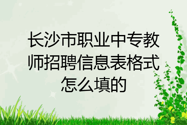 长沙市职业中专教师招聘信息表格式怎么填的