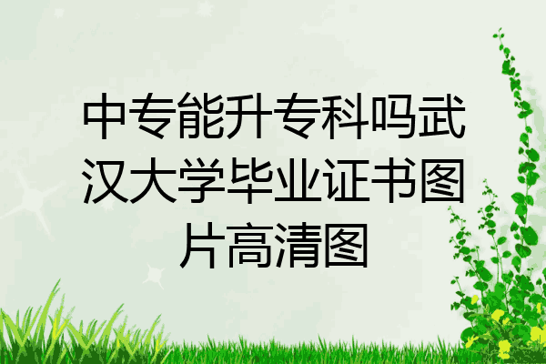 中专能升专科吗武汉大学毕业证书图片高清图