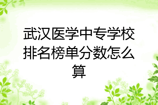 武汉医学中专学校排名榜单分数怎么算