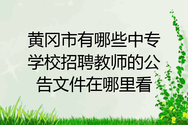 黄冈市有哪些中专学校招聘教师的公告文件在哪里看