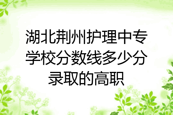 湖北荆州护理中专学校分数线多少分录取的高职