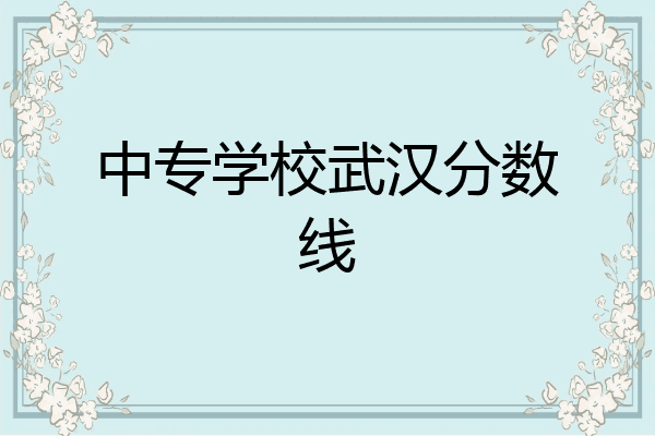 中专学校武汉分数线