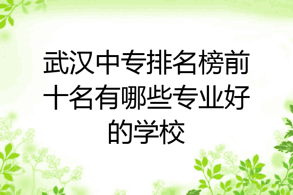武汉中专排名榜前十名有哪些专业好的学校